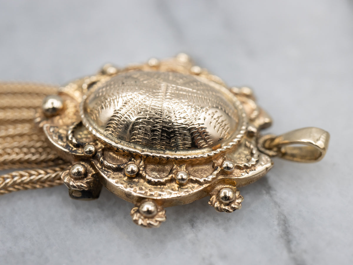 Victorian Revival Gold Tassel Pendant