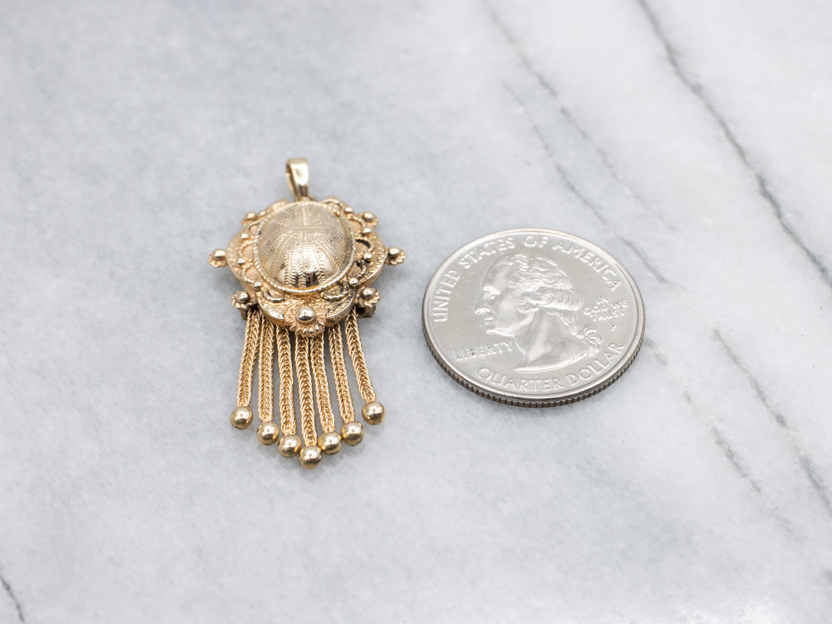 Victorian Revival Gold Tassel Pendant