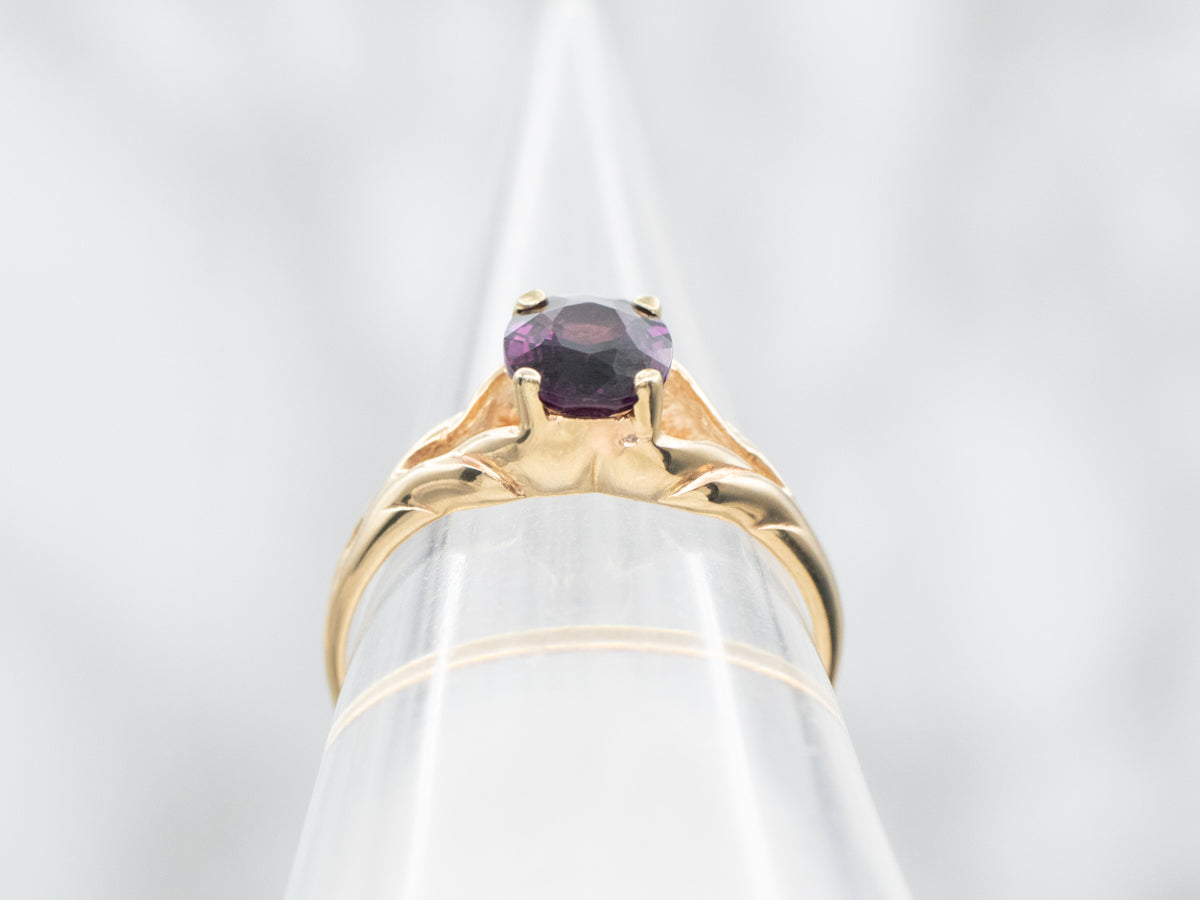 Deep Plum Purple Spinel Ring