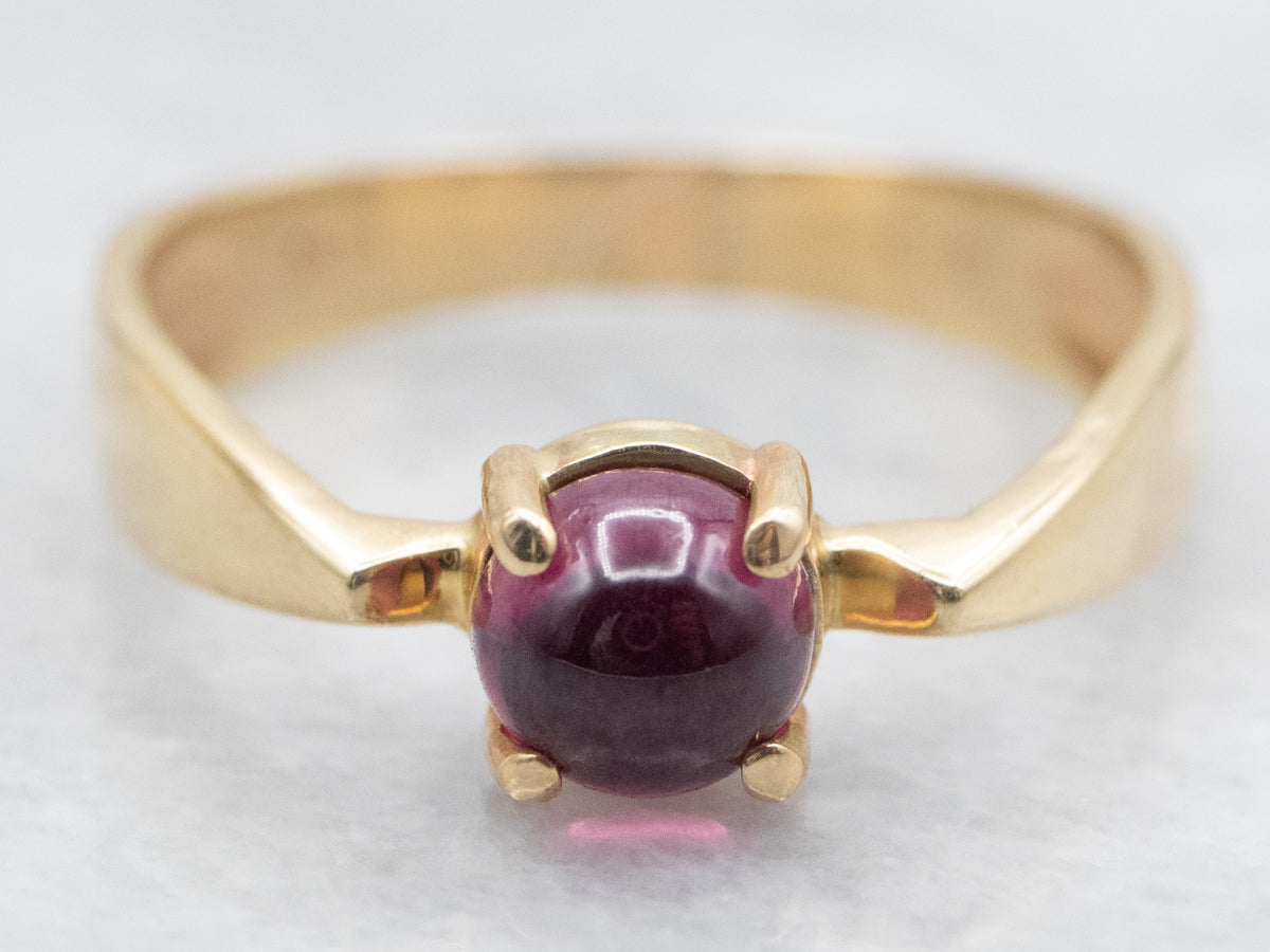 Pink Tourmaline Solitaire Ring with Reverse Tapered Shank