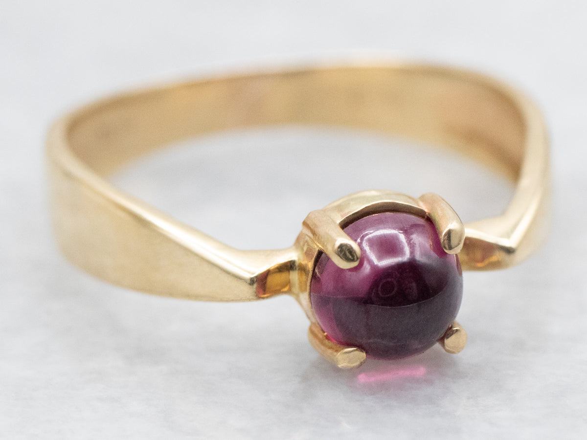 Pink Tourmaline Solitaire Ring with Reverse Tapered Shank