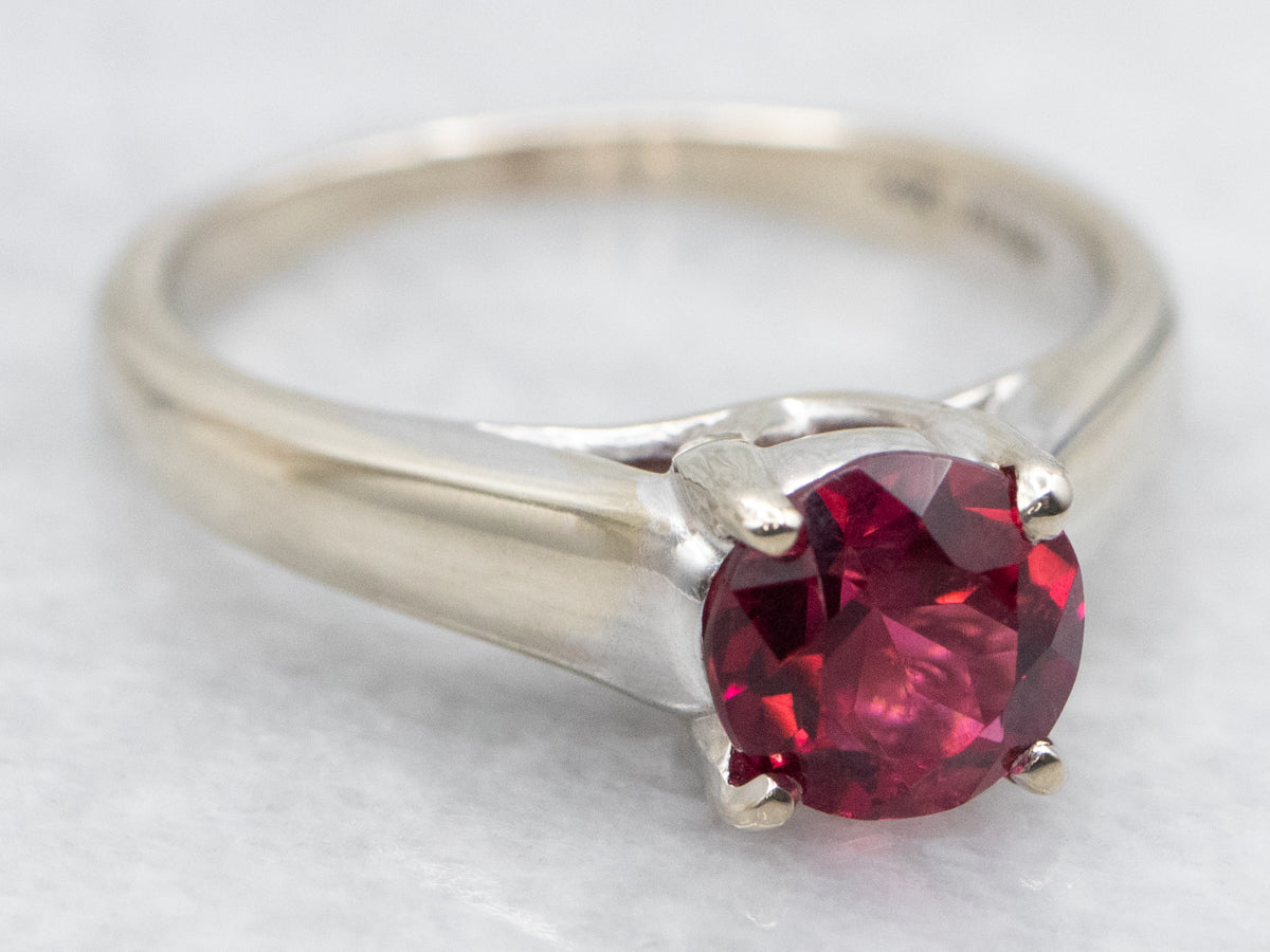 Rare Raspberry Pink Tourmaline Solitaire Ring