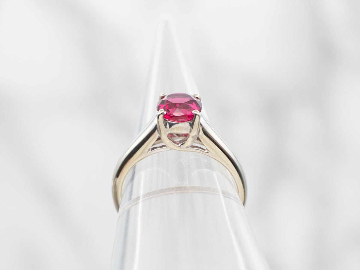 Rare Raspberry Pink Tourmaline Solitaire Ring