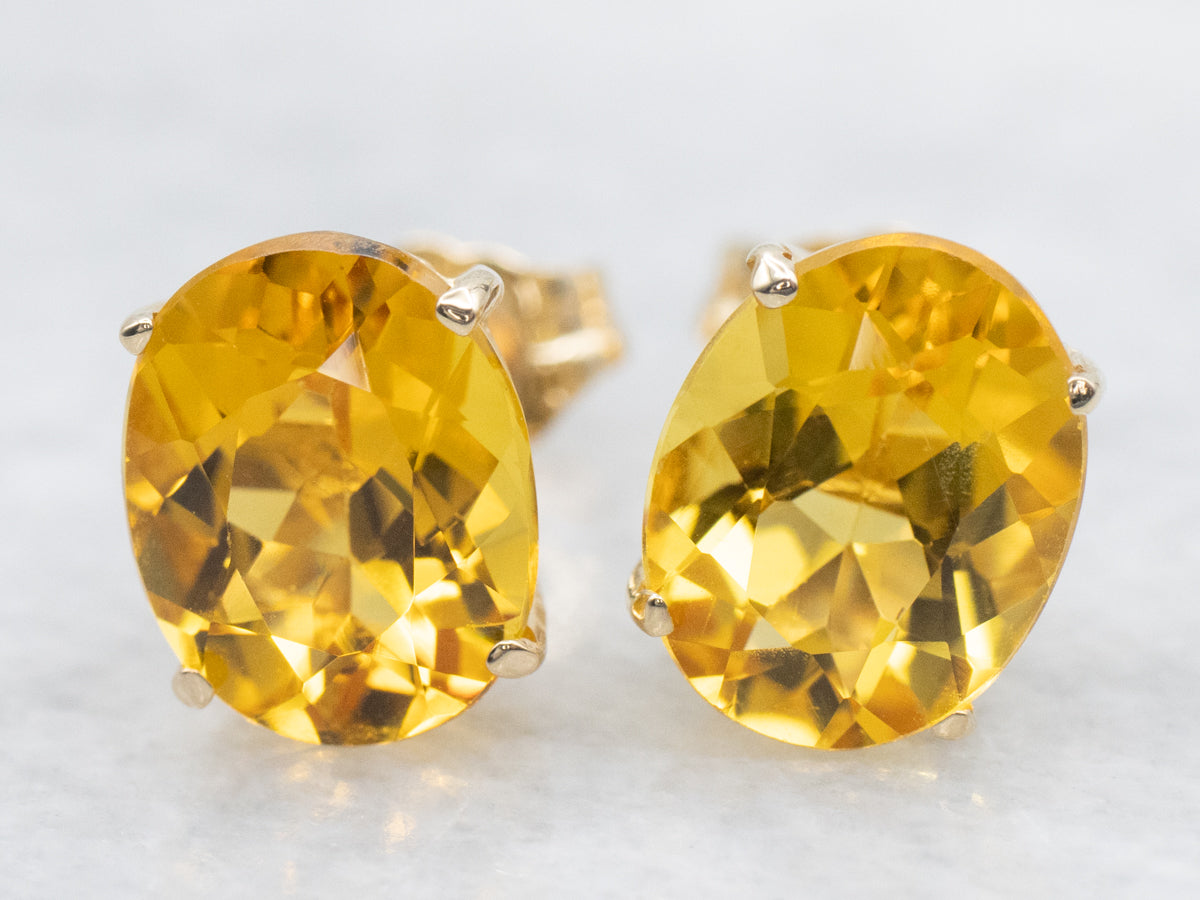 Sunshine Golden Beryl Stud Earrings