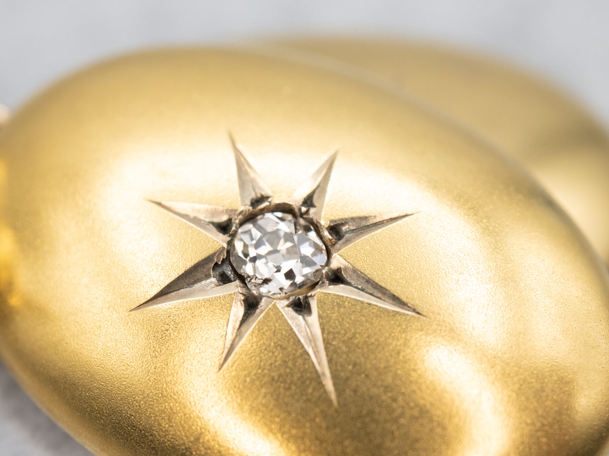 Victorian Old Mine Cut Diamond Starburst Cufflink Conversion Drop Earrings