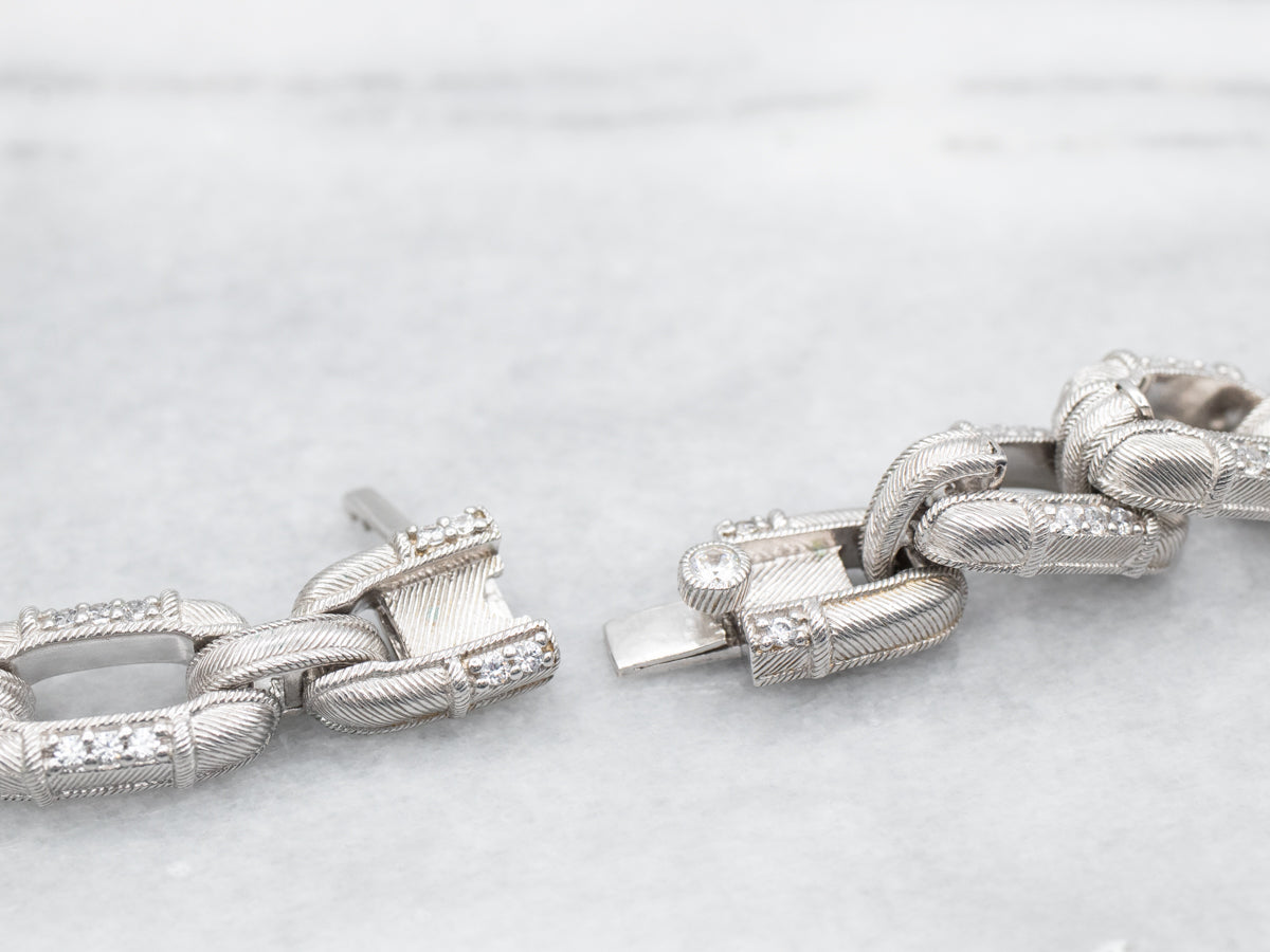 Judith Ripka Sterling Silver Chunky Chain Link Necklace