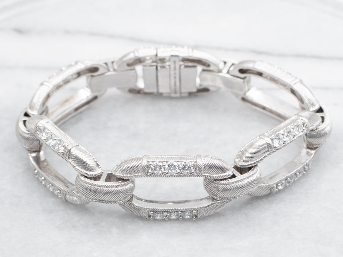 Judith Ripka Sterling Silver Chunky Chain Link Bracelet