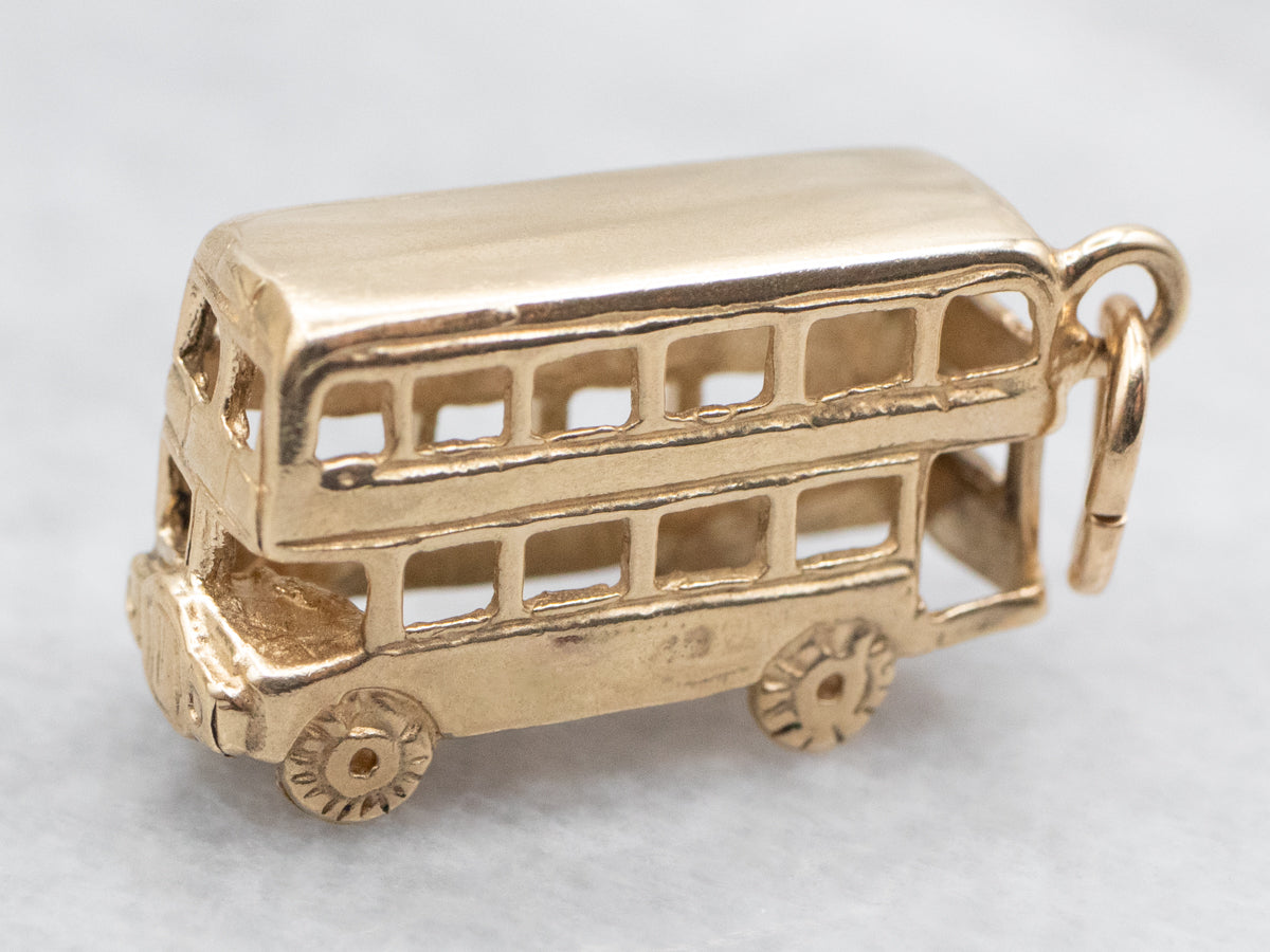 9Ct Yellow Gold Double Decker Bus British Charm