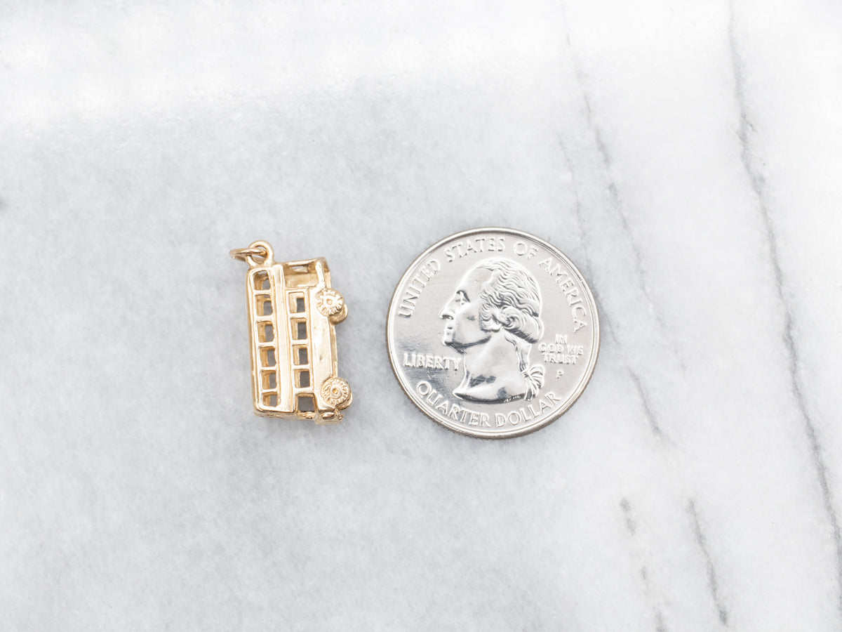 9Ct Yellow Gold Double Decker Bus British Charm