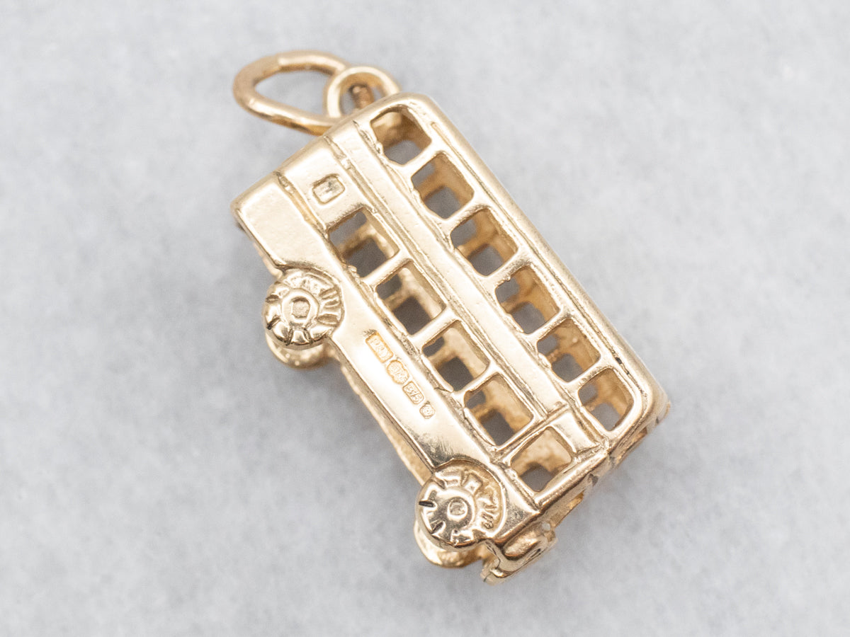 9Ct Yellow Gold Double Decker Bus British Charm