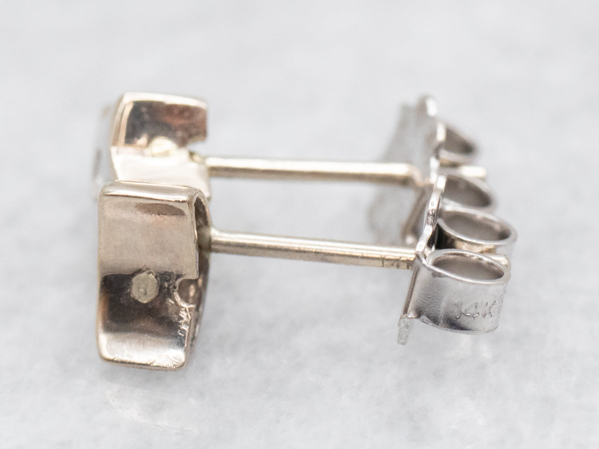 Mismatched Star and Crescent Moon Diamond Stud Earrings