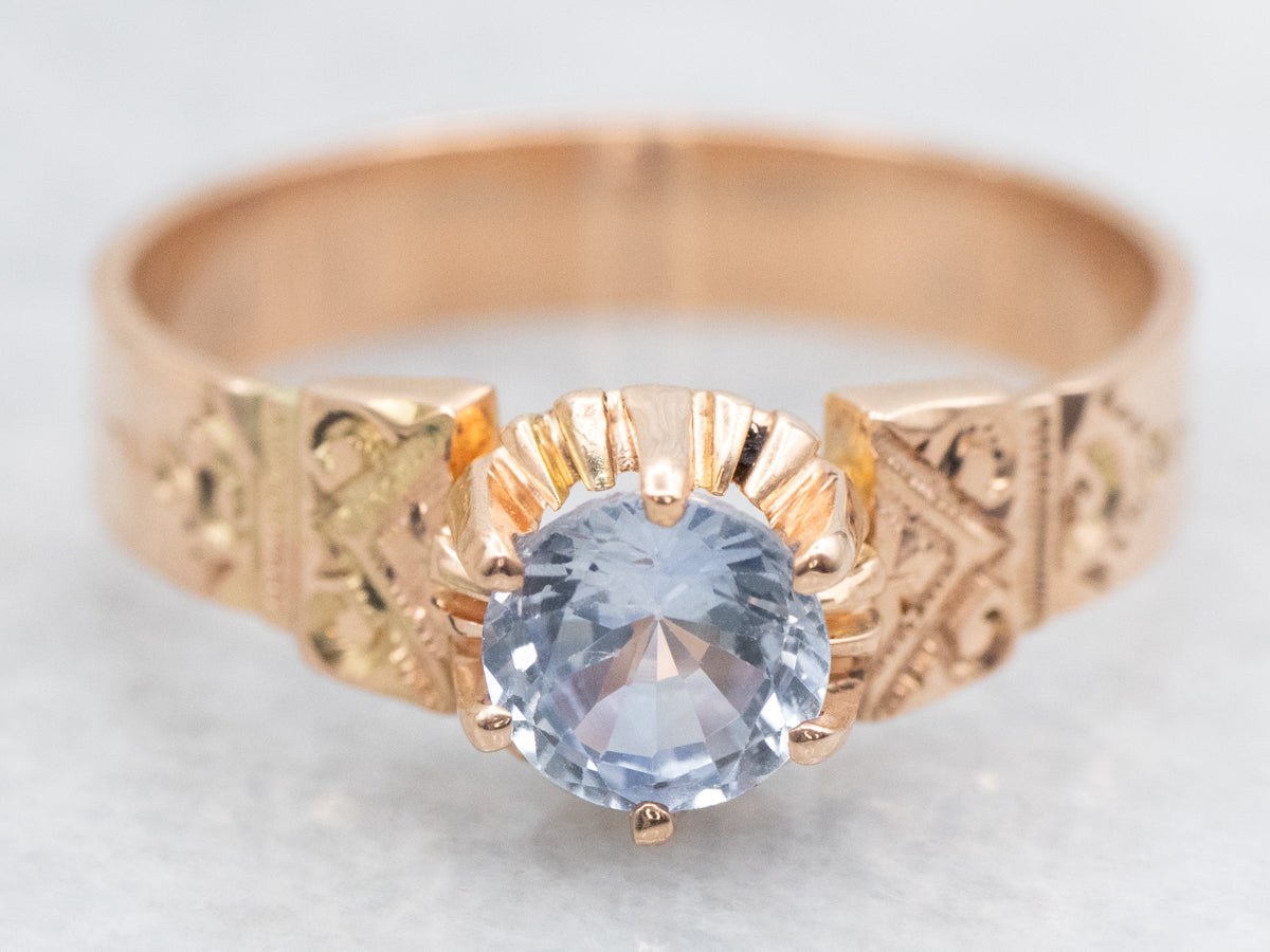 Antique Victorian Sapphire Solitaire Engagement Ring