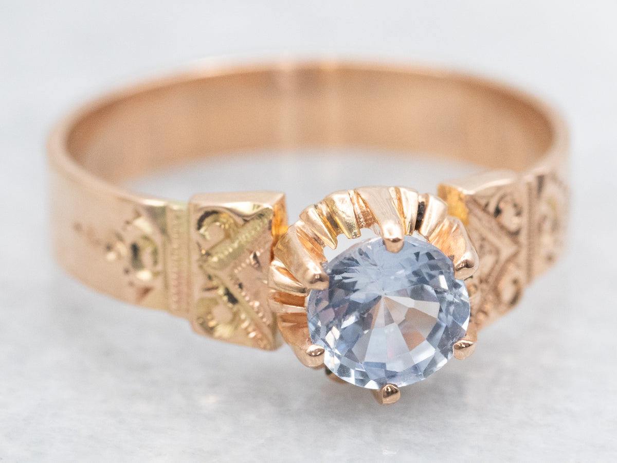Antique Victorian Sapphire Solitaire Engagement Ring