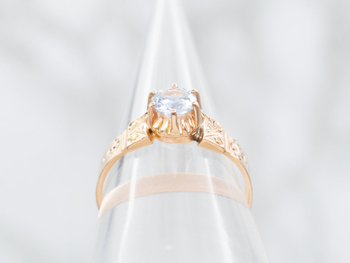 Antique Victorian Sapphire Solitaire Engagement Ring