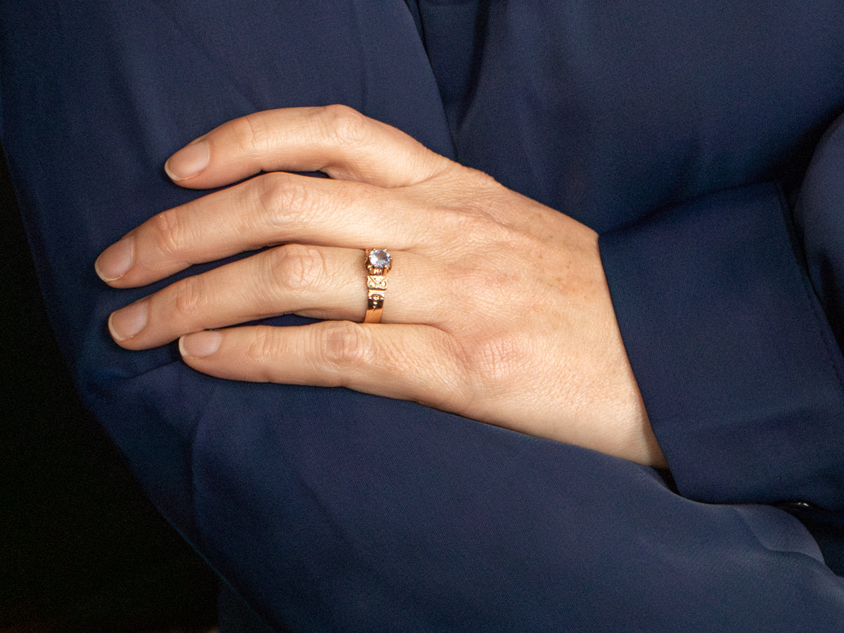 Antique Victorian Sapphire Solitaire Engagement Ring