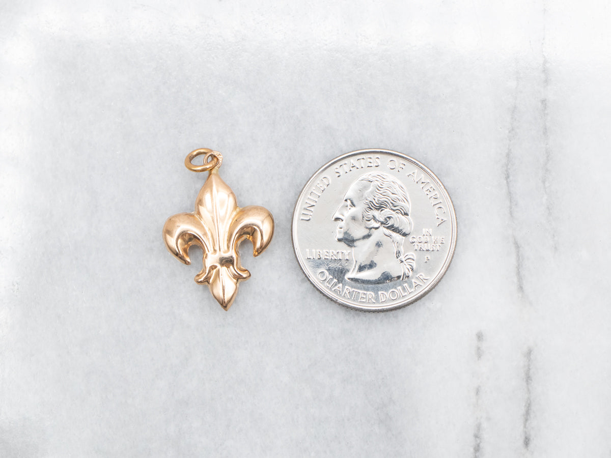Yellow Gold Fleur de Lis Charm