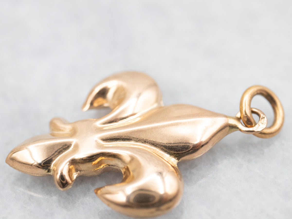 Yellow Gold Fleur de Lis Charm