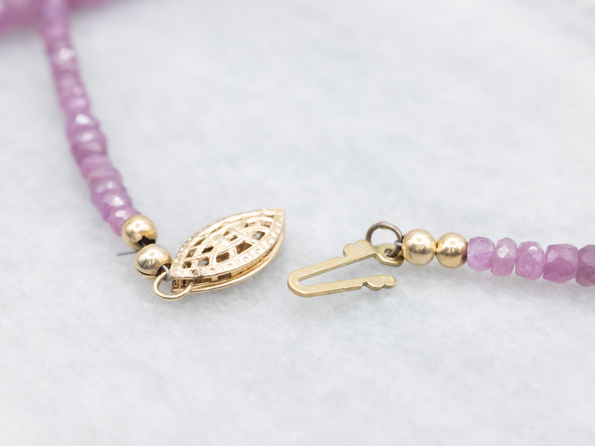 Lovely Faceted Ruby Beaded Necklace