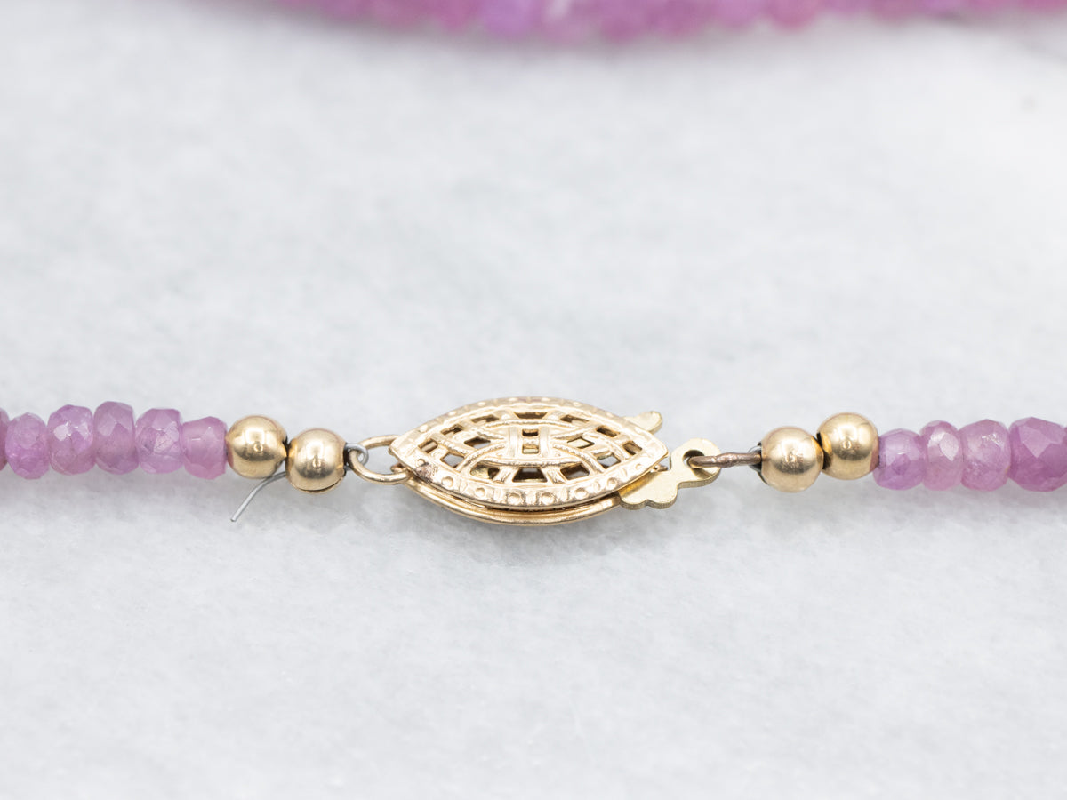 Lovely Faceted Ruby Beaded Necklace