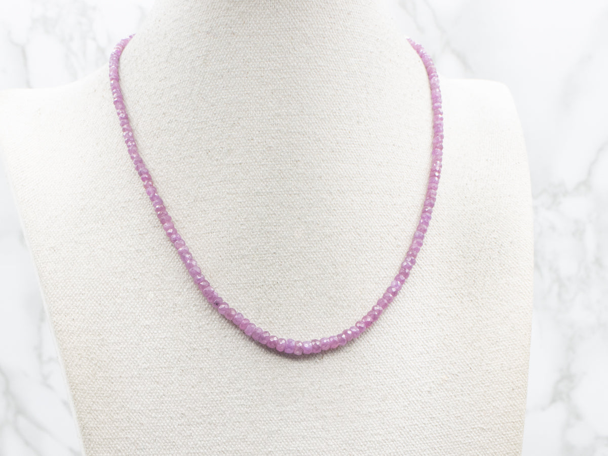 Lovely Faceted Ruby Beaded Necklace