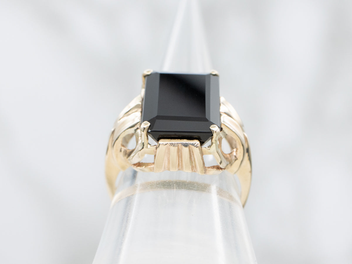 Woven Gold Indicolite Tourmaline Statement Ring