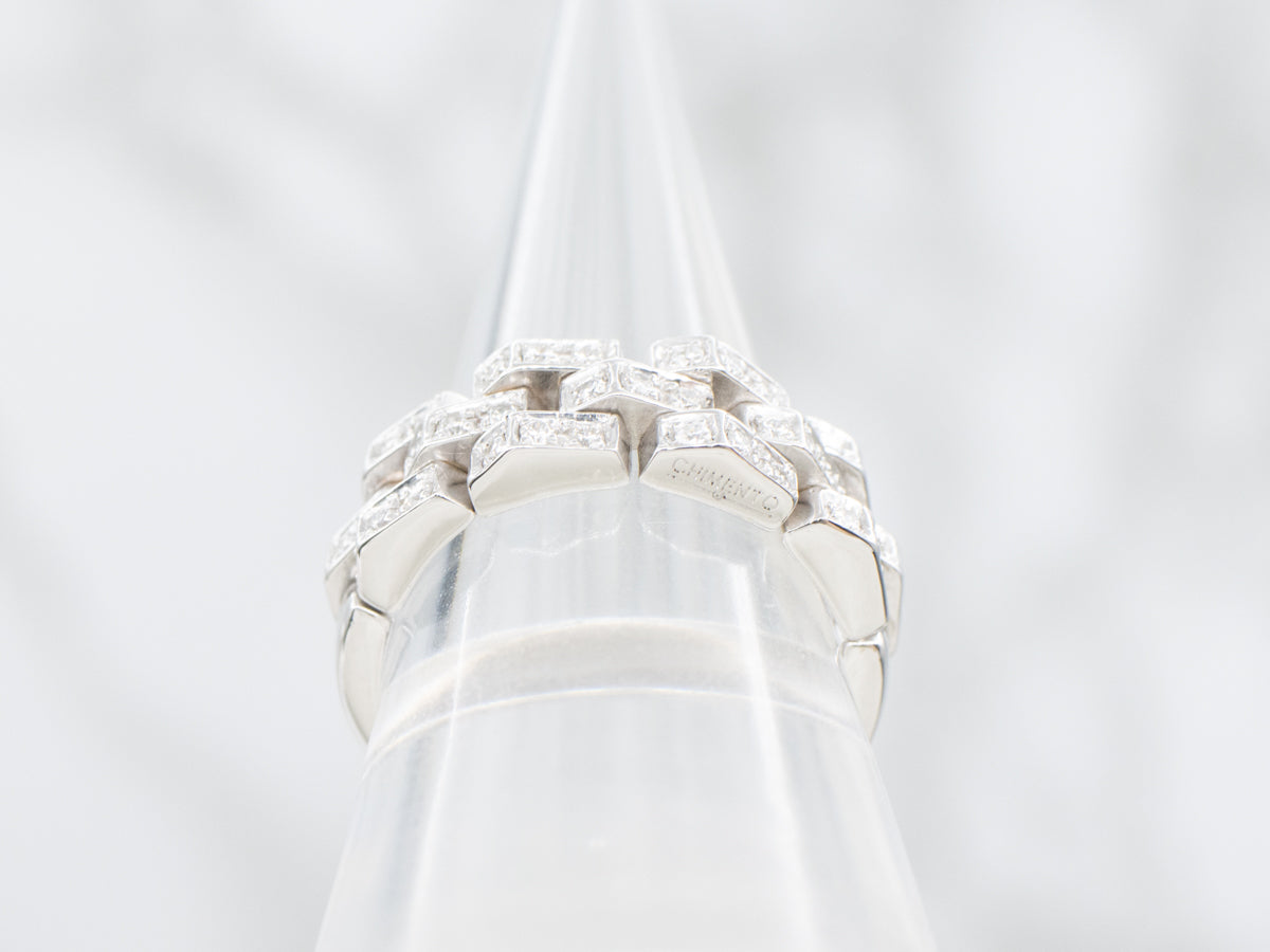 White Gold Diamond Mesh-Link Chimento Band