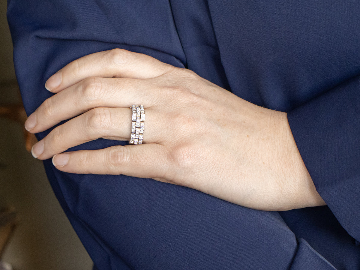 White Gold Diamond Mesh-Link Chimento Band