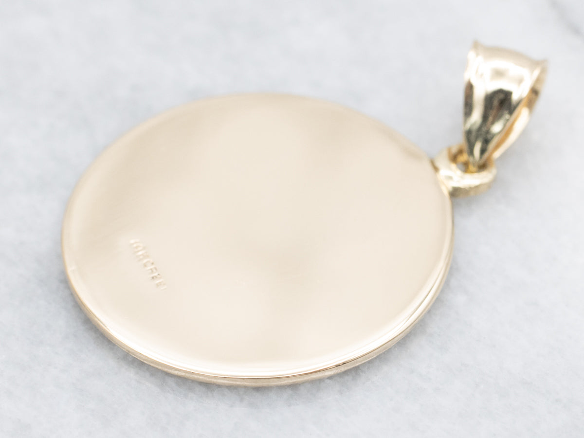 Large Gold Saint Christopher Religious Medallion