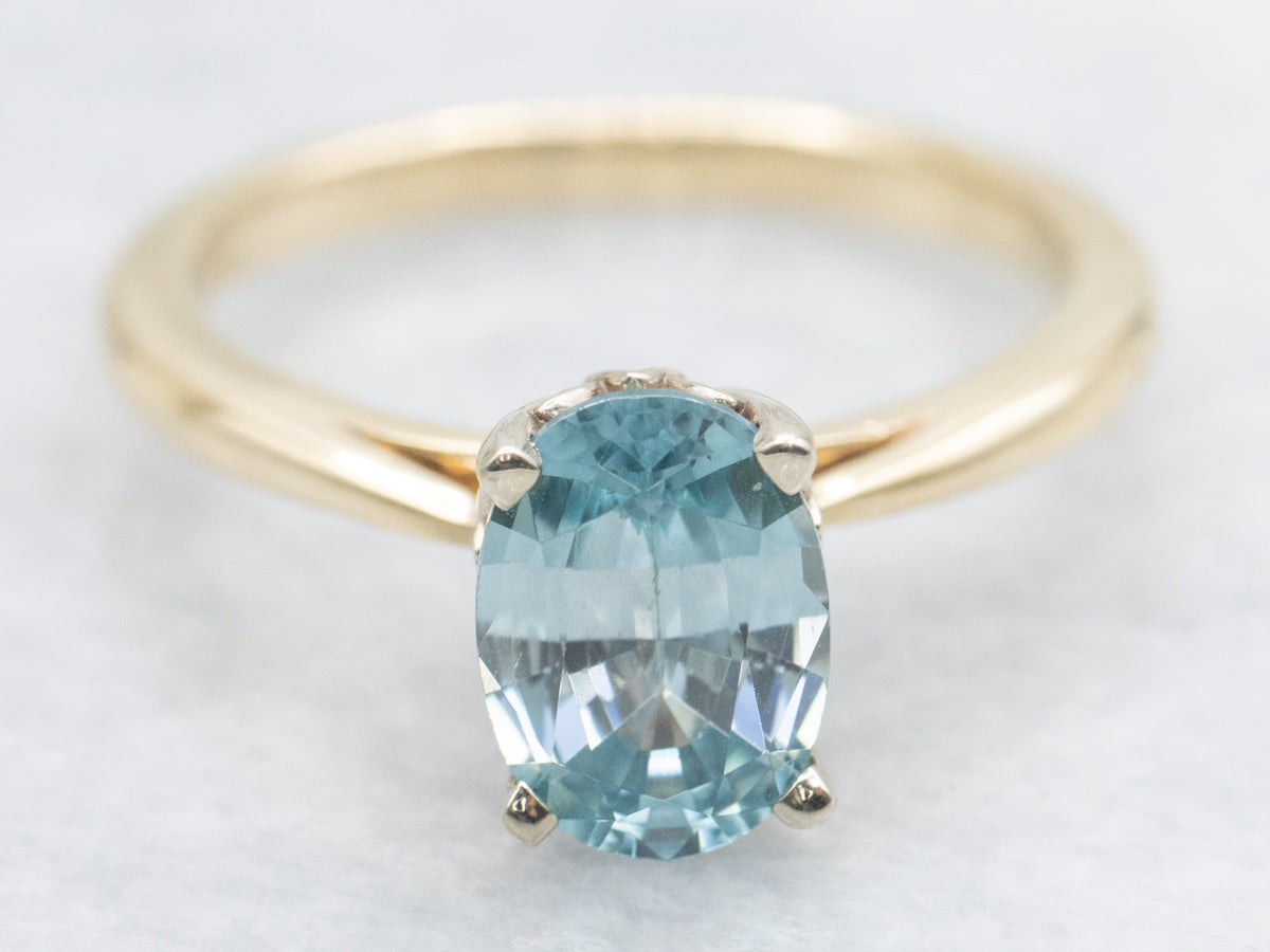 Classic Blue Zircon Solitaire Ring