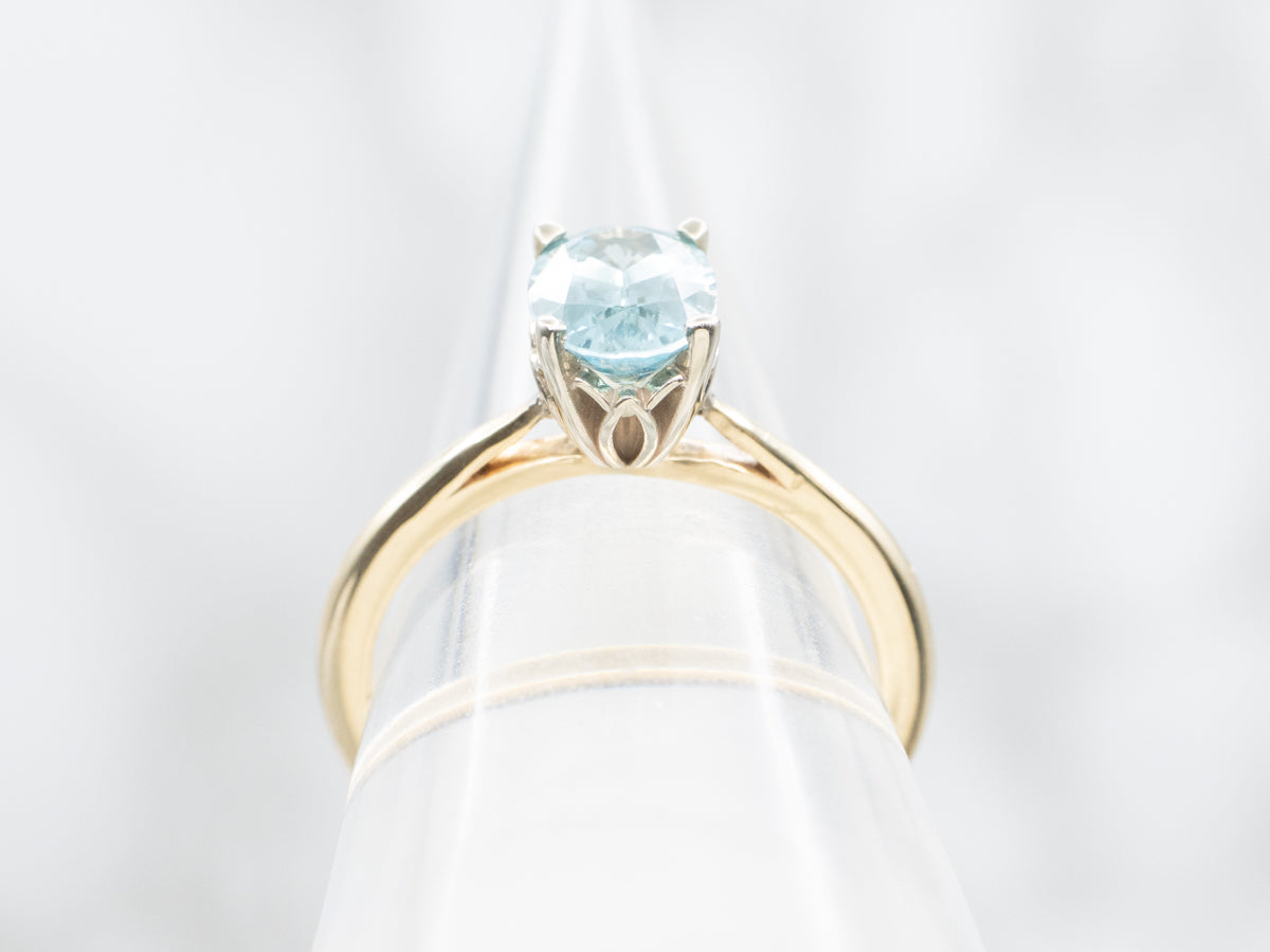 Classic Blue Zircon Solitaire Ring