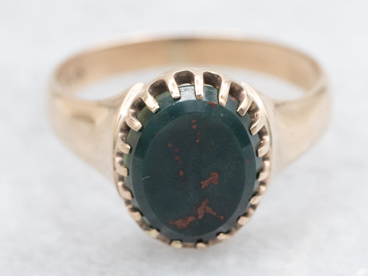 Antique Gold Bloodstone Ring