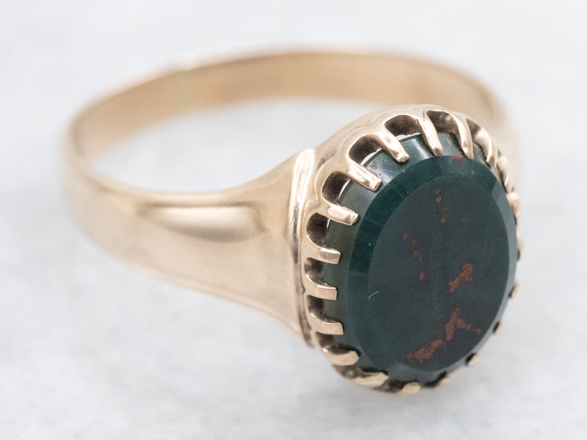 Antique Gold Bloodstone Ring
