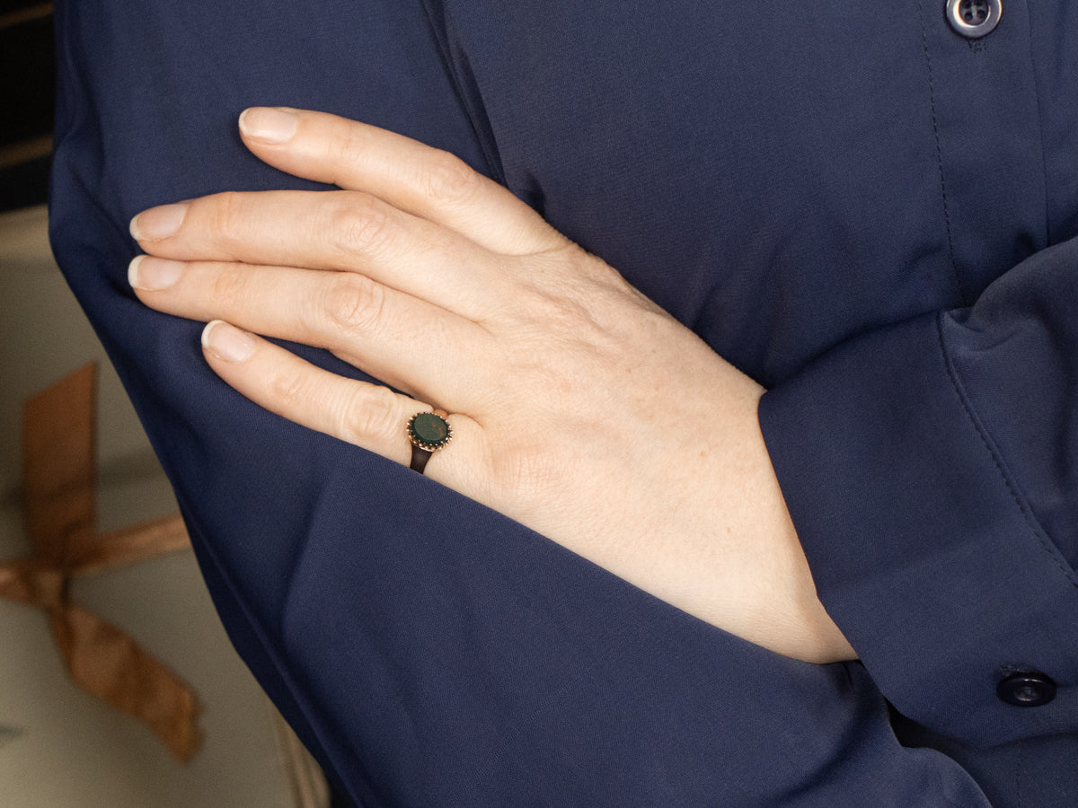 Antique Gold Bloodstone Ring