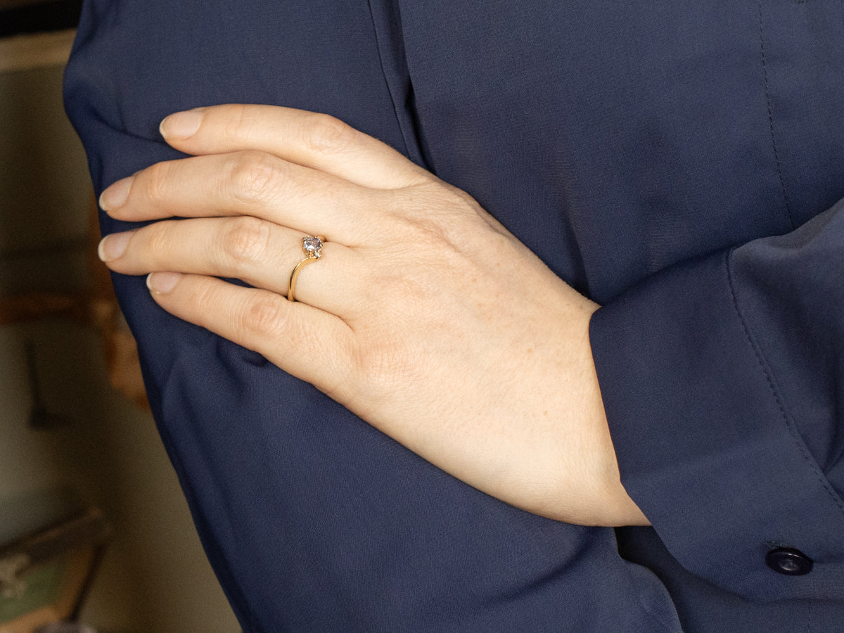 Purple Sapphire and Diamond Bypass Ring