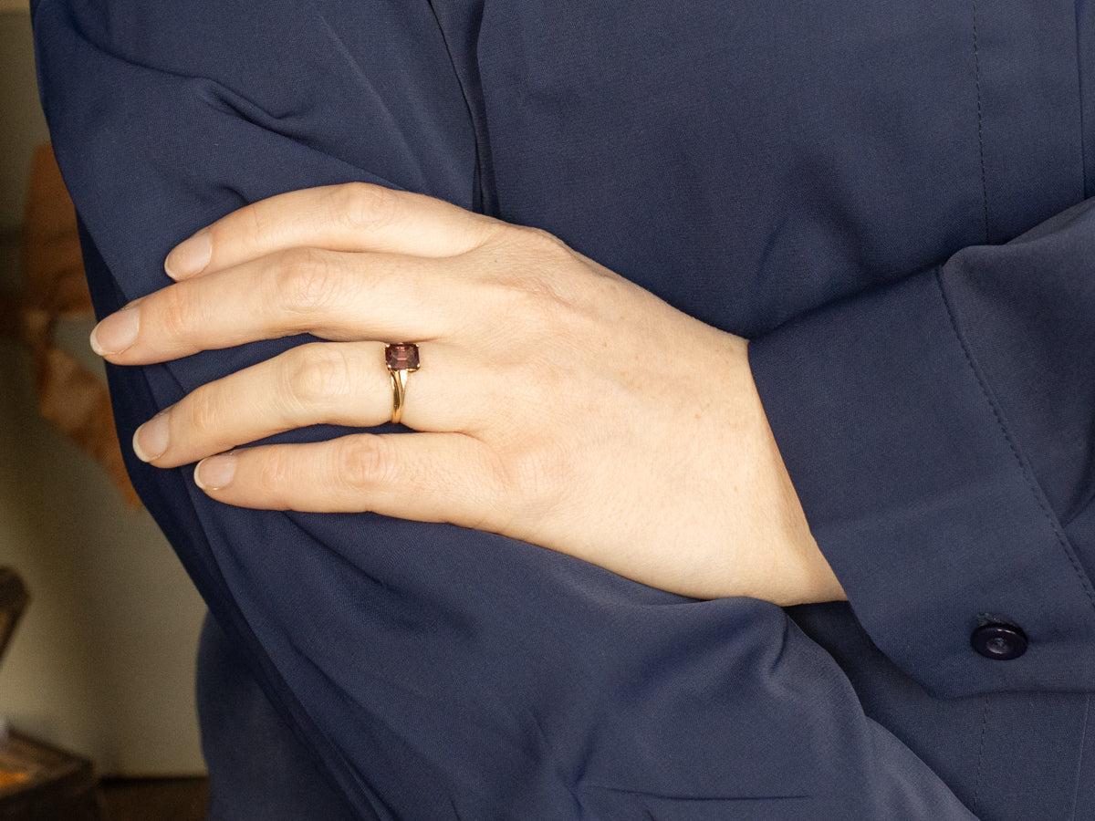 Pretty Pink-Purple Spinel Bypass Ring