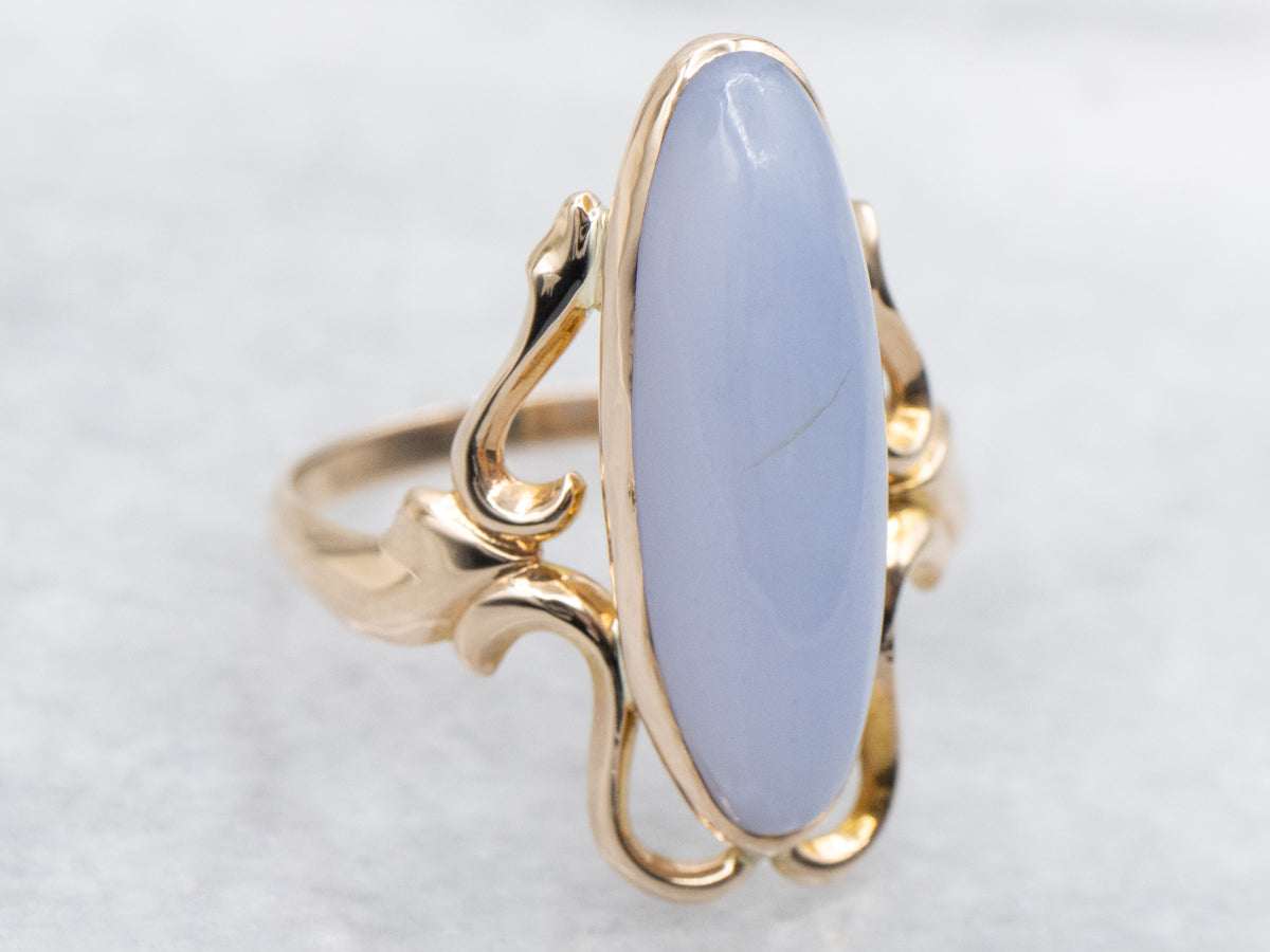 Vintage Gold Lavender Chalcedony Ring