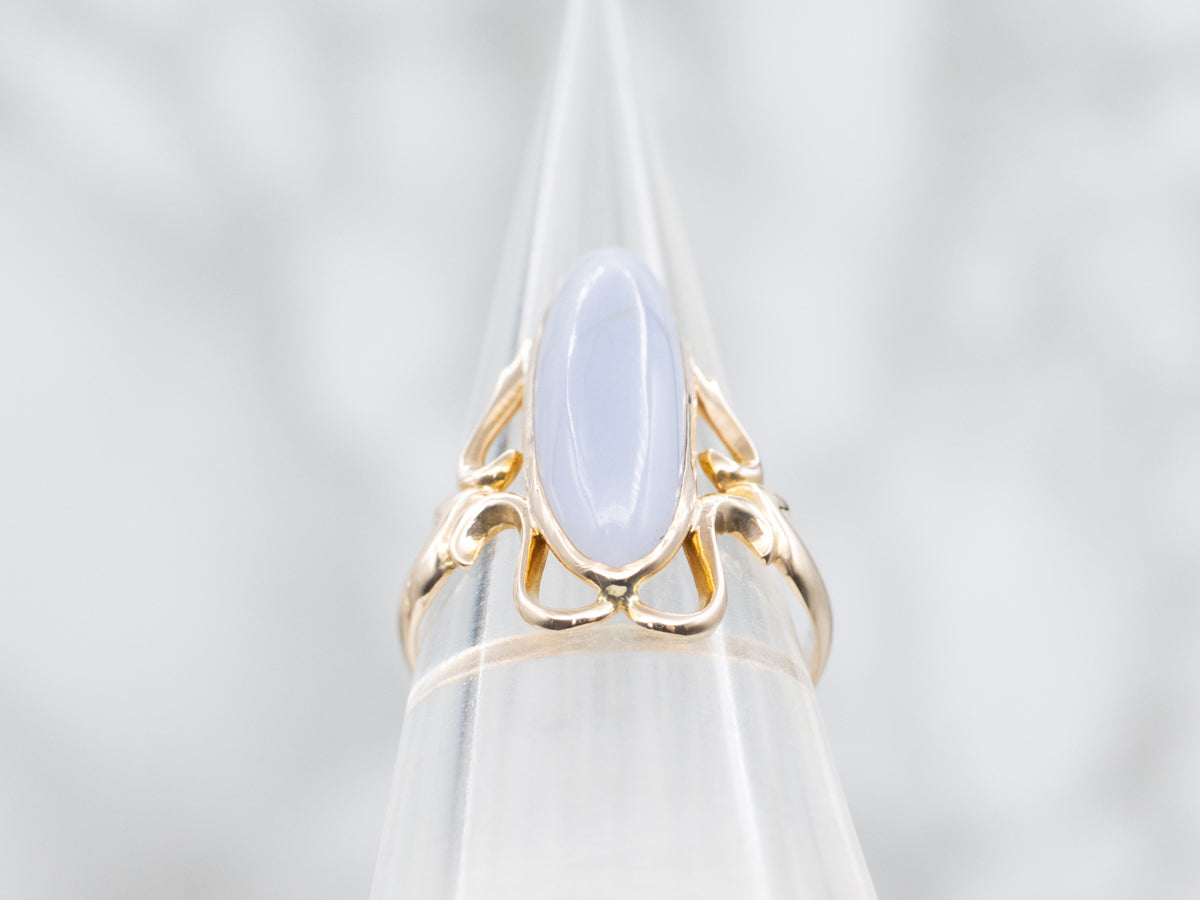 Vintage Gold Lavender Chalcedony Ring