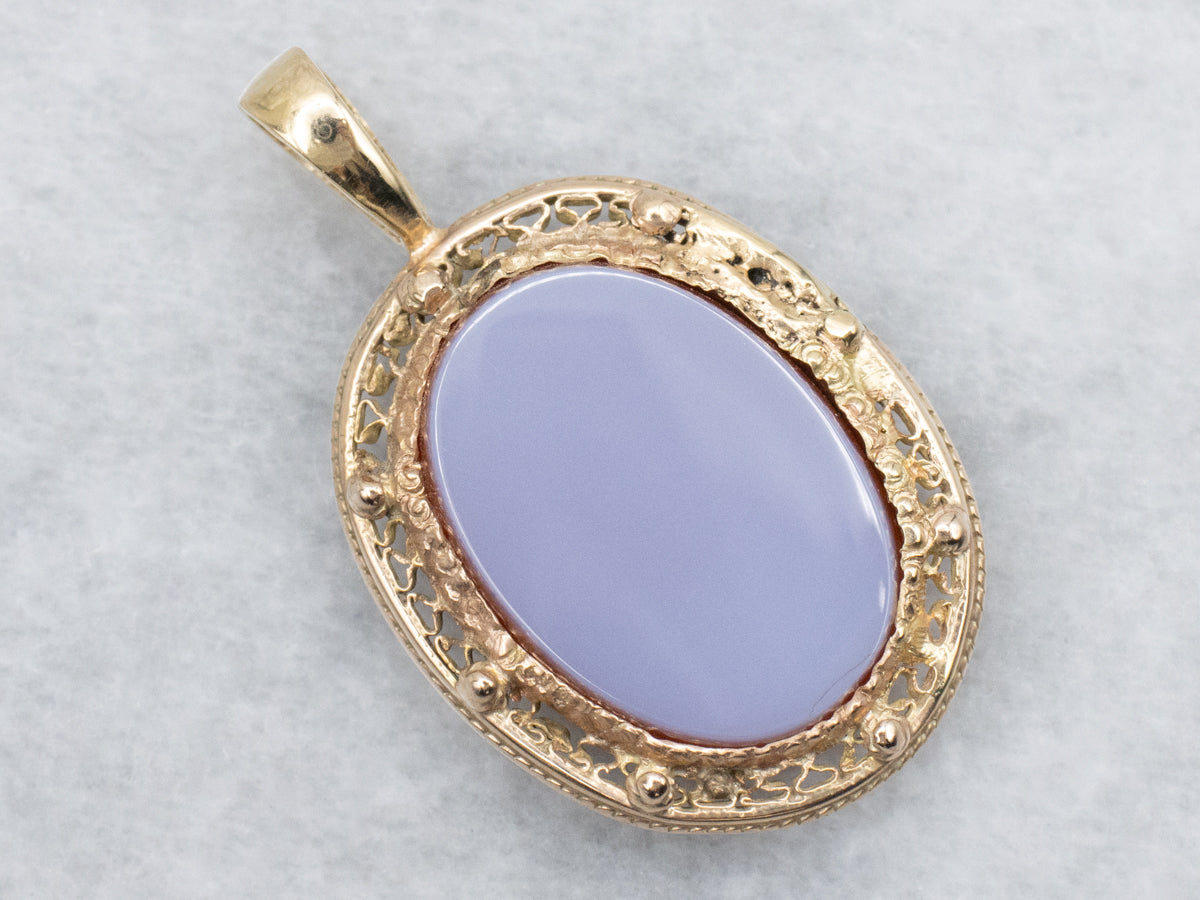 Sardonyx Pendant with Gold Filigree Frame