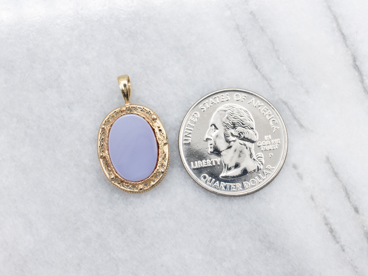 Sardonyx Pendant with Gold Filigree Frame