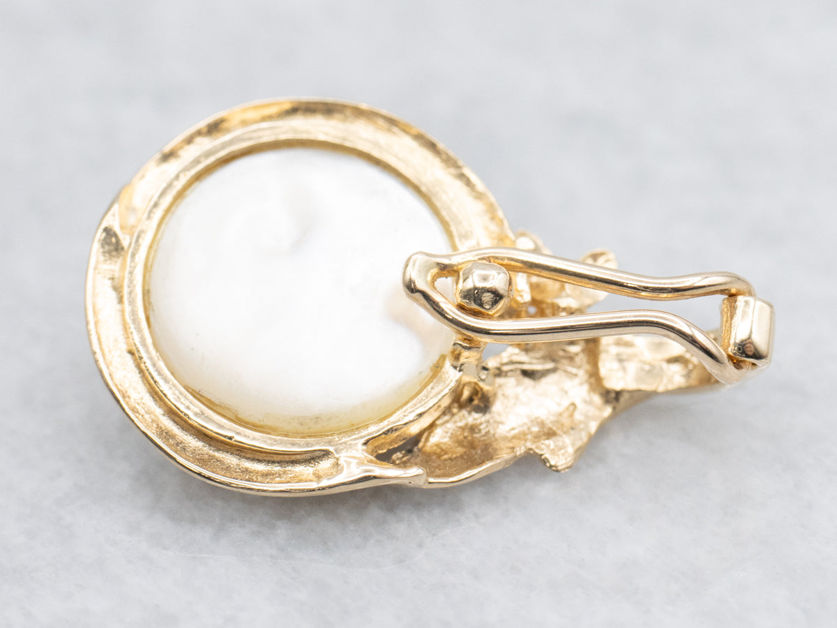 Gold Mabé Pearl Pendant with Enhancer Bail