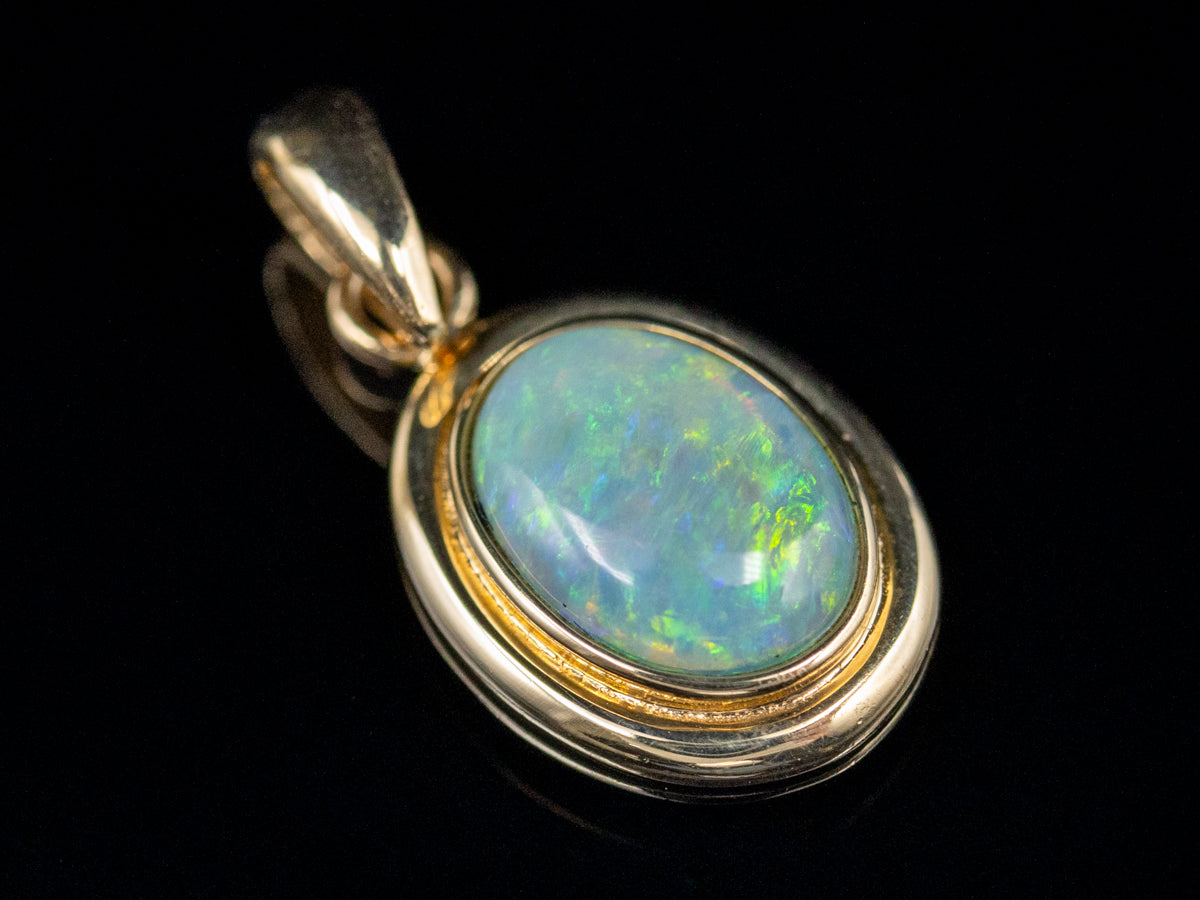 Gold Boulder Opal Pendant with Jump Ring Bail