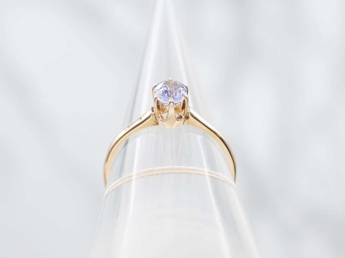 Antique Light Purple Sapphire Solitaire Ring