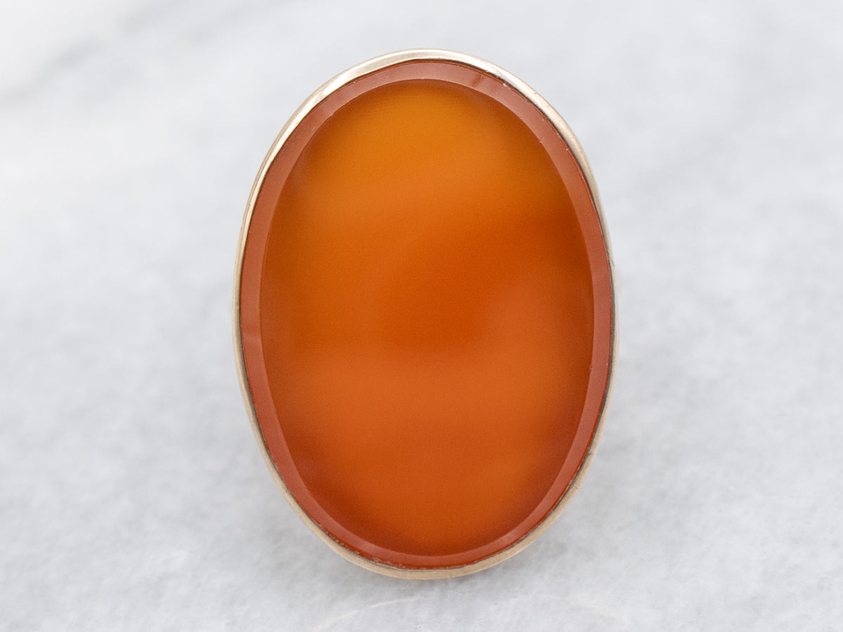 Vintage Gold Carnelian Cabochon Ring