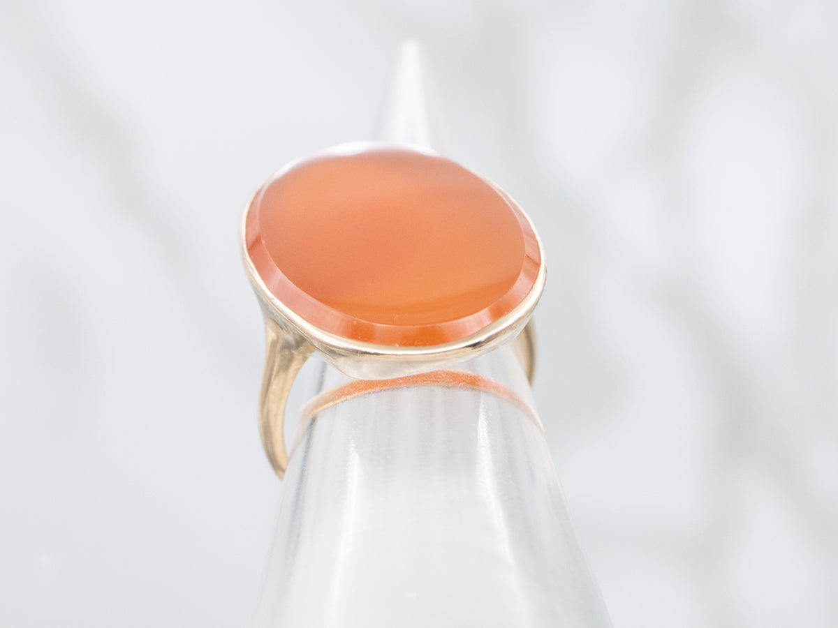 Vintage Gold Carnelian Cabochon Ring