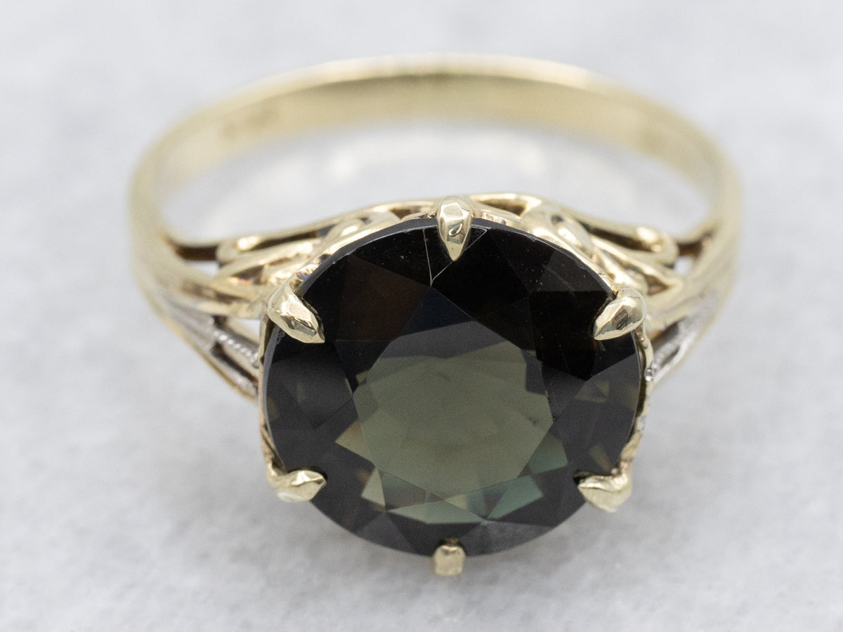 Antique Rare Gemstone Kornerupine Cocktail Ring