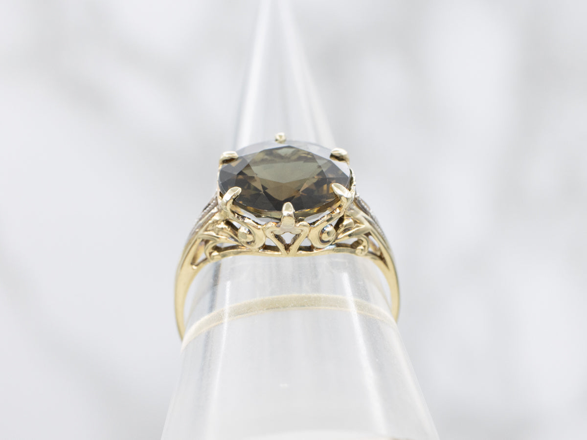 Antique Rare Gemstone Kornerupine Cocktail Ring