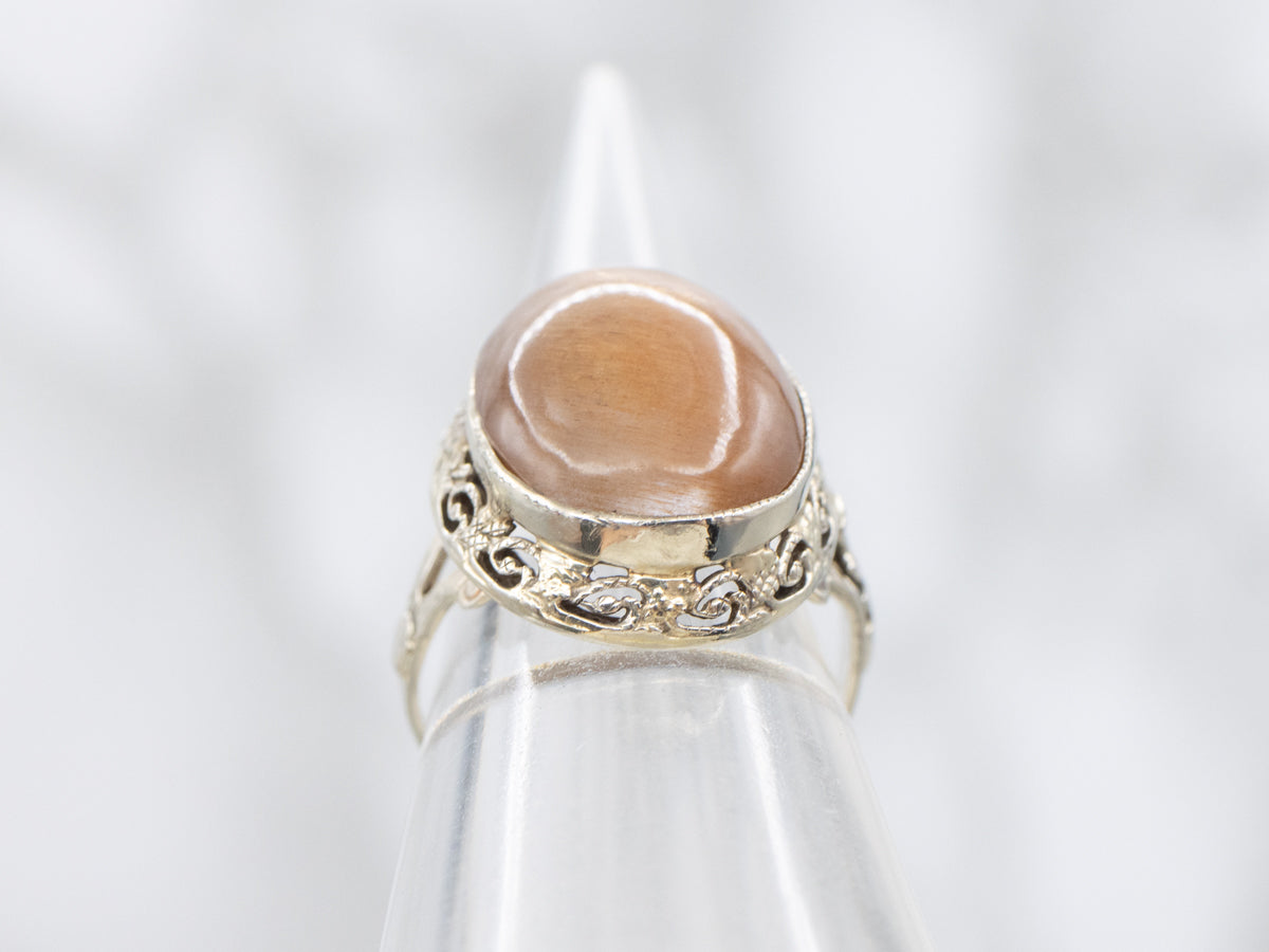 Rare African Sunstone Antique Solitaire Ring