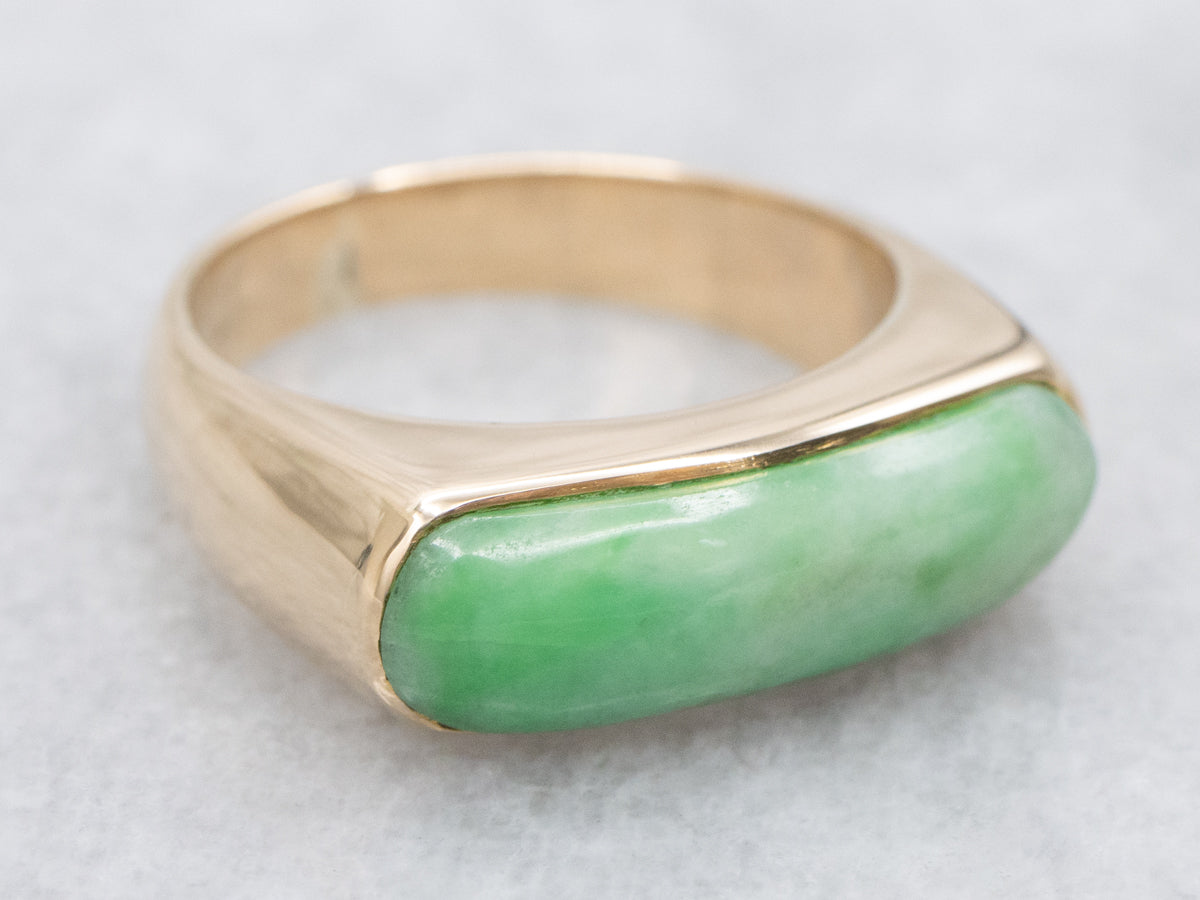 Unisex Mid-Century Jadeite Ring