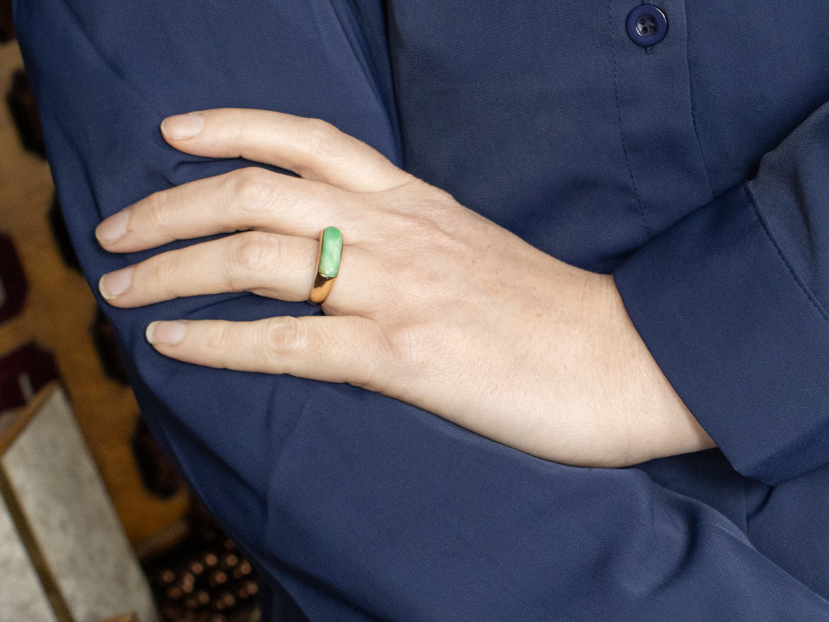 Unisex Mid-Century Jadeite Ring