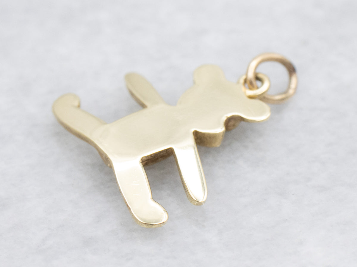 Sassy Side Eye Gold Bear Charm